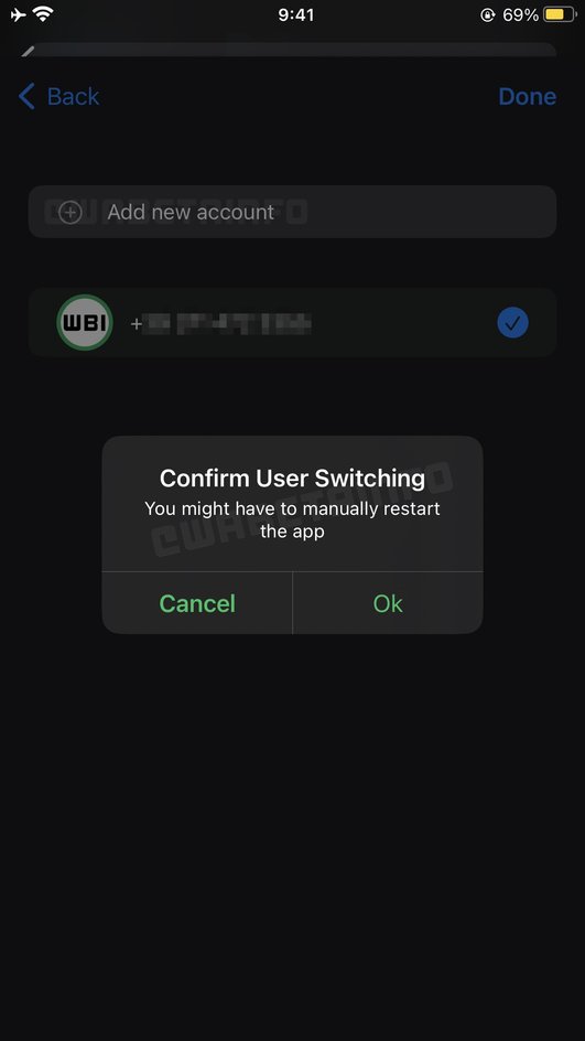 «Мультиаккаунты» в WhatsApp на iOS
