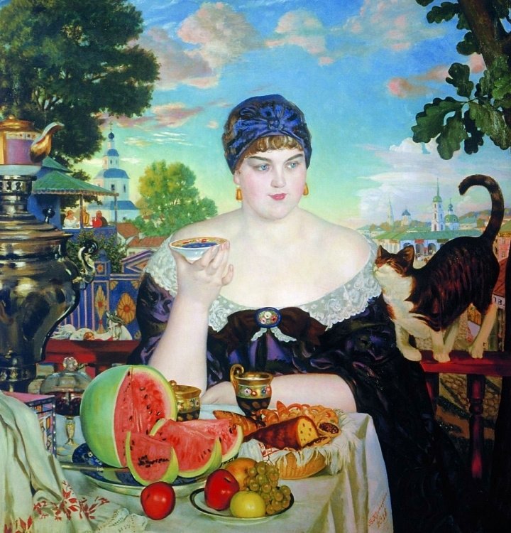 Русское чаепитие на картинах художников