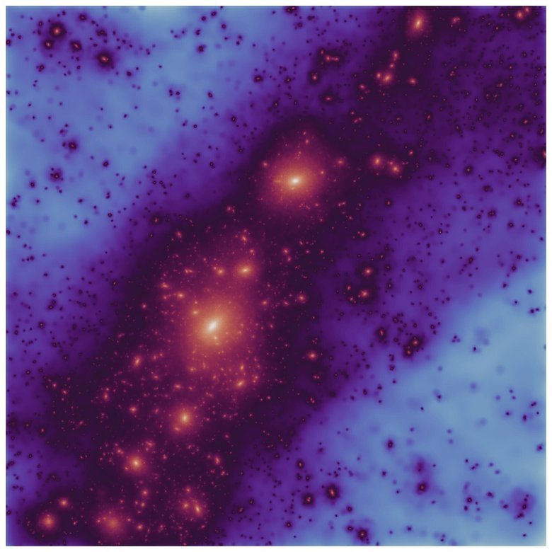 Одна из новых симуляций показывает темную материю, окутывающую Млечный Путь и ее соседку, галактику Андромеды. Источник: Till Sawala / Sibelius collaboration
