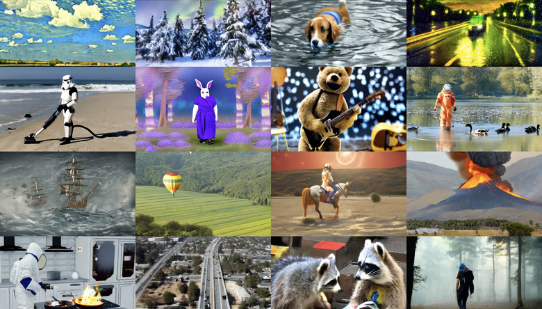Заставки видео, сгенерированных нейросетью NVIDIA и специалистами Корнельского университета. Фото: NVIDIA