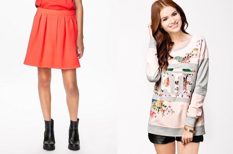 Вещи, которые мы заказали на Nelly.com: юбку (слева), которую вернули обратно, и свитшот
