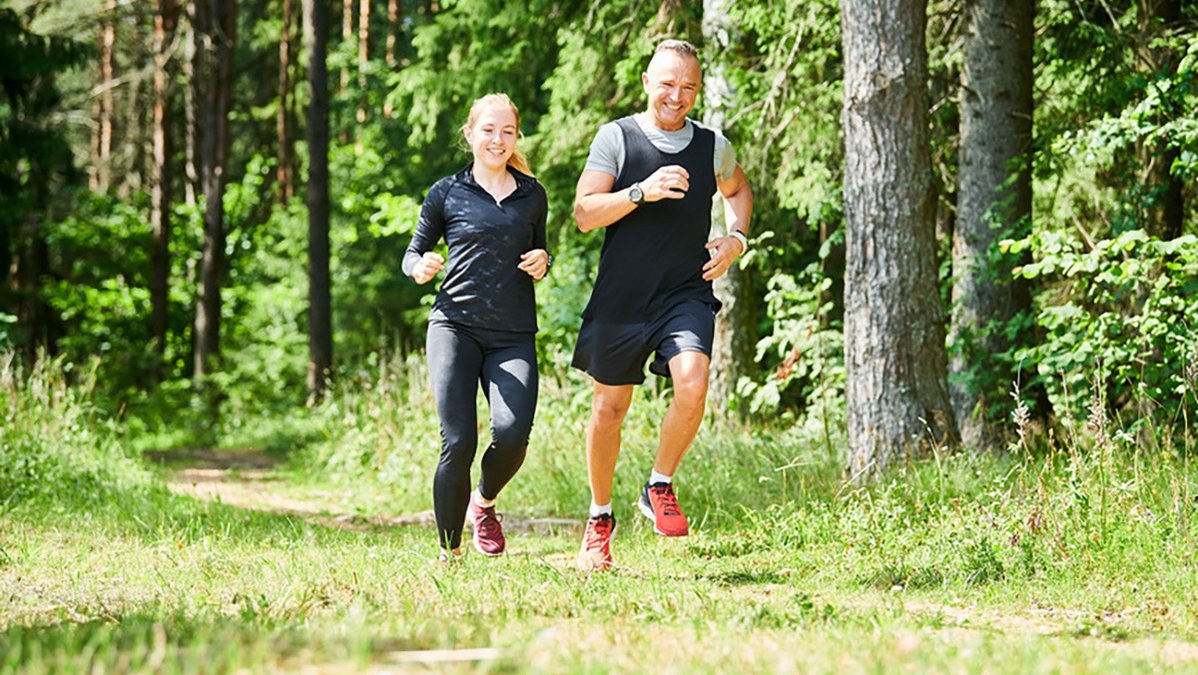 Бег в лесу. Nibbled while Jogging Forest photo.