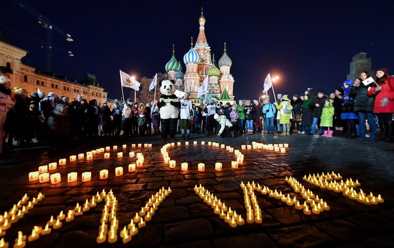Акция «Час Земли 2018» в Москве. Автор: Сергей Киселев / Агентство городских новостей «Москва»