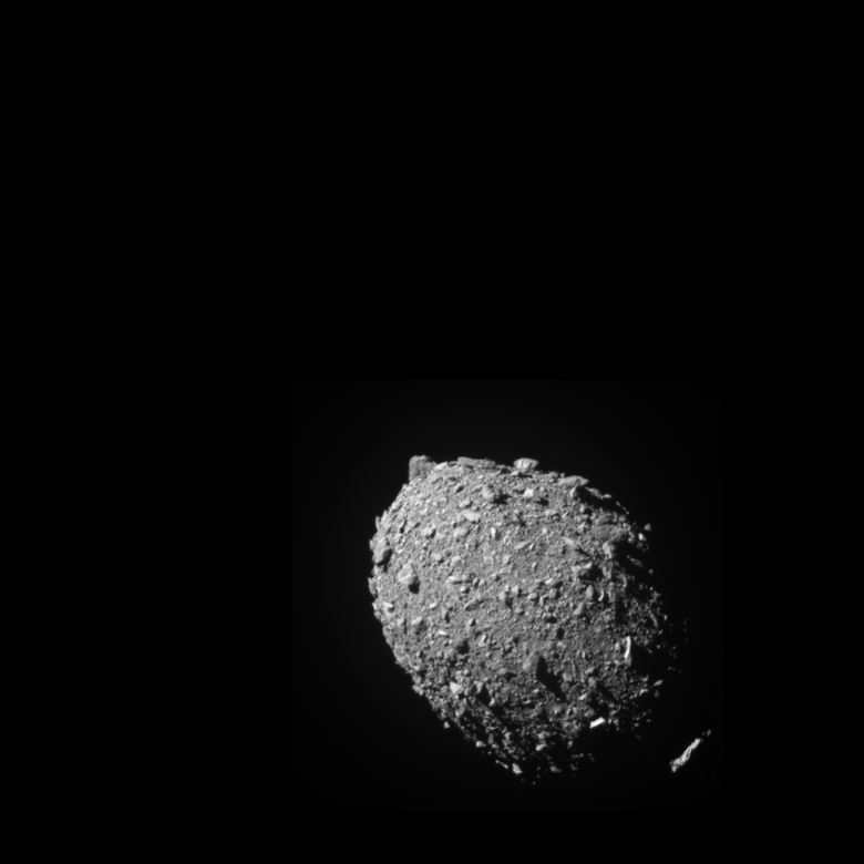 Астероид Диморф. Фото получено за несколько минут до столкновения. Источник NASA