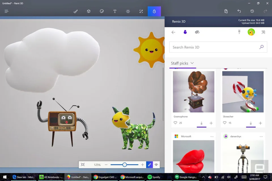 Так выглядел Microsoft Paint 3D на презентации 