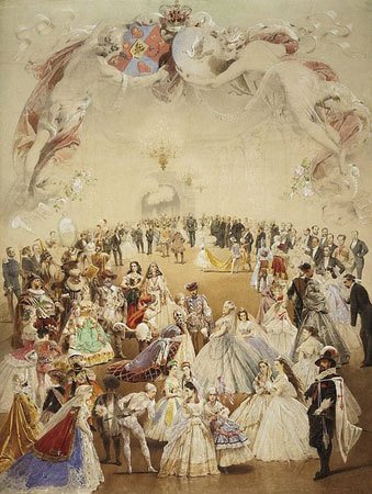М.Зичи. Костюмированный бал во дворце княгини Елены Кочубей в честь императора Александра II, 1865 год