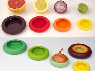 Slide image for gallery: 3088 | Комментарий lady.mail.ru: силиконовые «крышечки» Food Huggers помогут временно ненужным половинкам овощей и фруктов дольше оставаться свежими