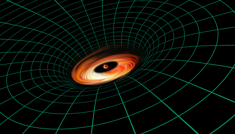 Иллюстрация черной дыры в галактике NGC 3147