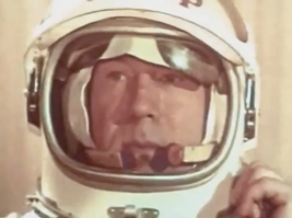 Шлем Алексея Леонова. Фото: скриншот из видео с Youtube-канала «Роскосмос»
