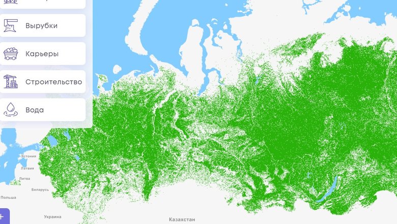 Так, например, выглядит карта лесов. 