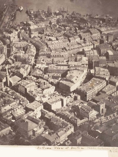 Фотография Джеймса Уоллеса Блэка, на которой изображен вид на Бостон в 1860 году во время аэрофотосъемки