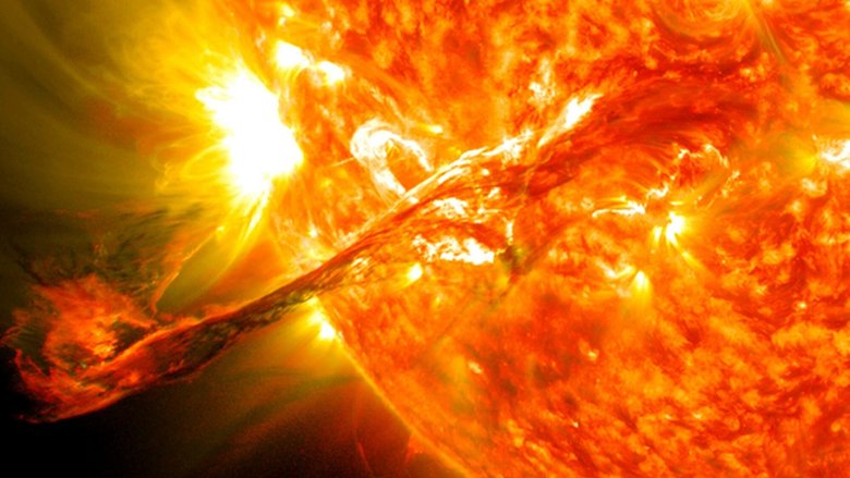 Изображение солнечной атмосферы, показывающее выброс корональной массы. Фото: NASA  