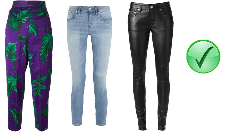 Эти модели брюк и джинсов позволяют решить основную проблему «прямоугольников» — придают объем узким бедрам и обозначают талию