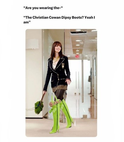 Перевод: «На тебе сейчас…» / «Christian Cowan Dipsy Boots? Да, они самые». Фото: @christiancowan
