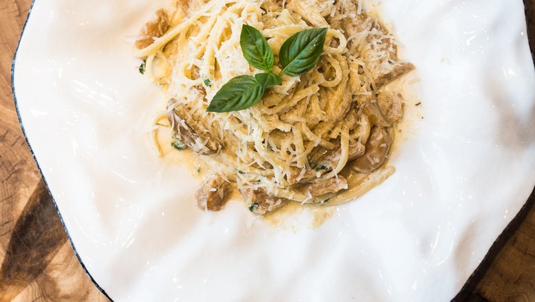 Тальятелле с грибами в сливочном соусе - классический рецепт из Болоньи