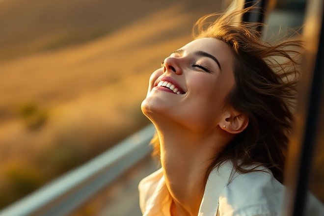 Девушка улыбается Девушка улыбается