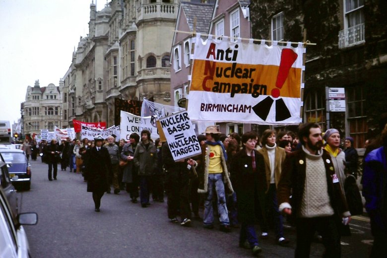 Антиядерный протест в 1980 году, Оксфорд, Англия. Фото: Wikimedia / Kim Traynor / CC BY-SA 4.0