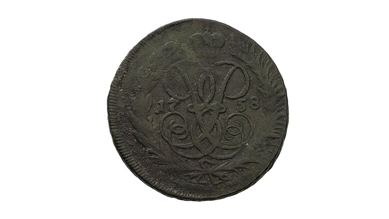 2 копейки, медь, 1758