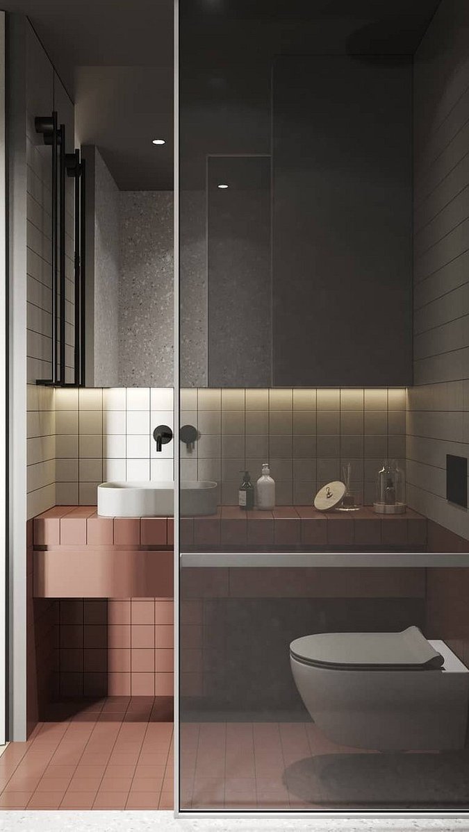 Перегородка для ванной: варианты конструкций, 5 лучших материалов и 78 фотопримеров