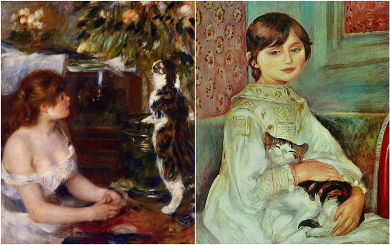«Девушка с котом» и «Портрет мадемуазель Жюли Мане с кошкой»
