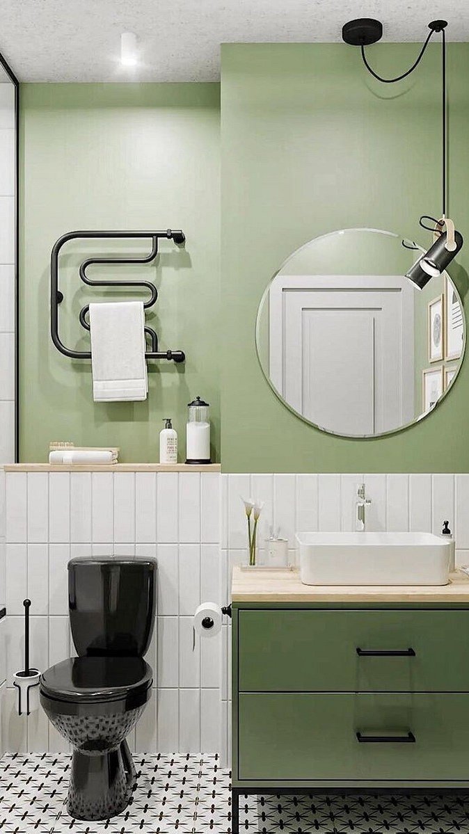Cочетание плитки и краски в ванной: всё, что нужно знать о комбинации самых популярных материалов