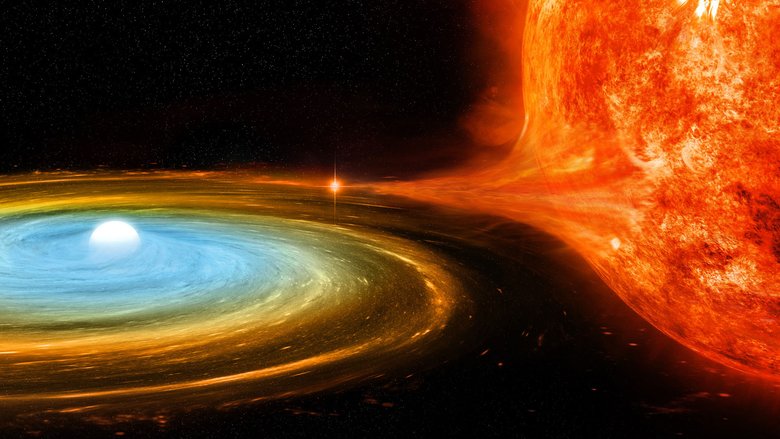 Вспышка рентгеновского излучения, исходящего из галактики на расстоянии 200 000 световых лет, может указывать на самого быстрорастущего белого карлика, который когда-либо видели. Эксперты говорят, что газ, накопленный белым карликом, затягивается в большой диск, вращающийся вокруг него. По мере приближения к звезде становится намного жарче. Художественное изображение. Источник: NASA