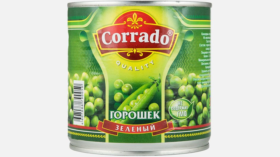 Corrado Консервы натуральные «горошек зеленый» из мозговых сортов. Стерилизованный. Сорт первый Corrado Консервы натуральные «горошек зеленый» из мозговых сортов. Стерилизованный. Сорт первый