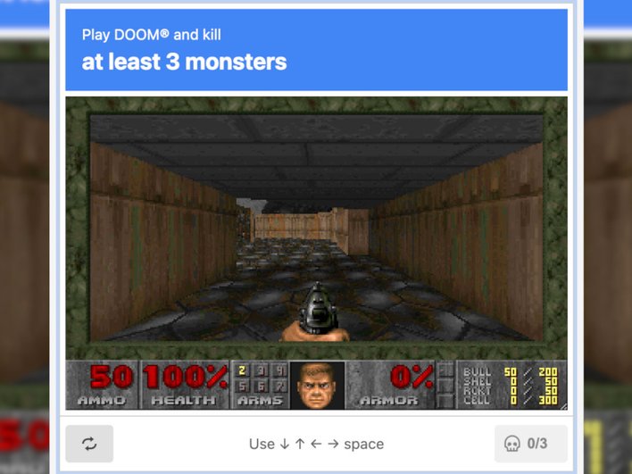 Капча с игрой Doom