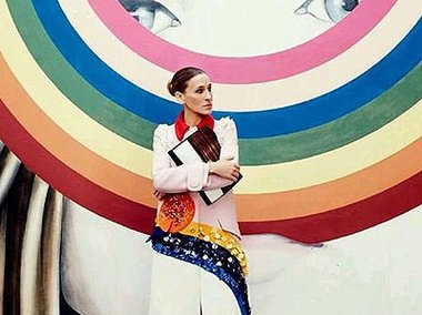 Slide image for gallery: 3633 | Комментарий «Леди Mail.Ru»: Со свойственной себе смелостью в выборе одежды и любовью к экспериментам Сара примерила несколько ярких нарядов всех цветов радуги