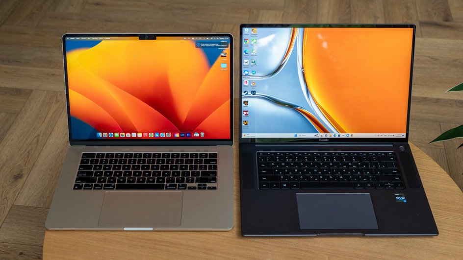 Сравните MacBook Air 15 с 16-дюймовым Huawei MateBook 16s (2023).