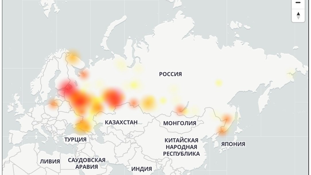 Глобальный сбой. Карта сбоев Ростелеком.