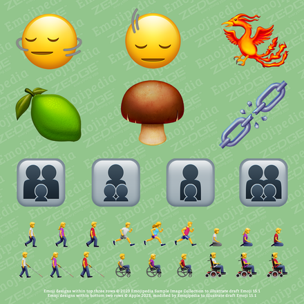 Все эмодзи, вошедшие в состав Emoji 15.1. Фото: Unicode