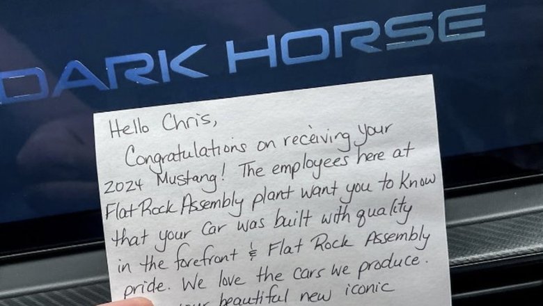Письмо от работников завода Ford в новом Mustang Dark Horse