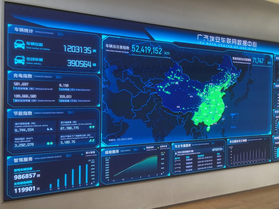 Онлайн карта нахождения всех электромобилей Aion на территории Китая