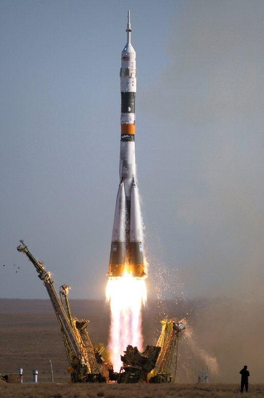 Ракета-носитель «Союз-ФГ» при запуске космического корабля «Союз ТМА-5» / Авторство: NASA/Bill Ingalls