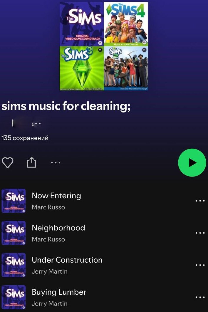 Плейлист Sims в Spotify Плейлист Sims в Spotify