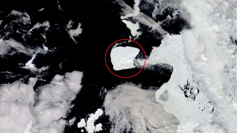 Айсберг A23a был замечен спутниками 15 ноября, когда он двигался вдоль береговой линии Антарктиды. Фото: NASA worldview