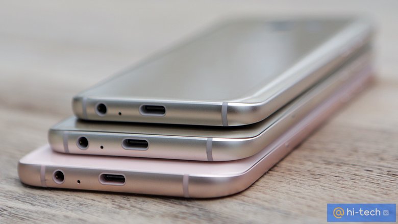 Во всех трех аппаратах USB Type-C. Похоже, что новые смартфоны Samsung теперь будут выпускаться именно с этим интерфейсом.