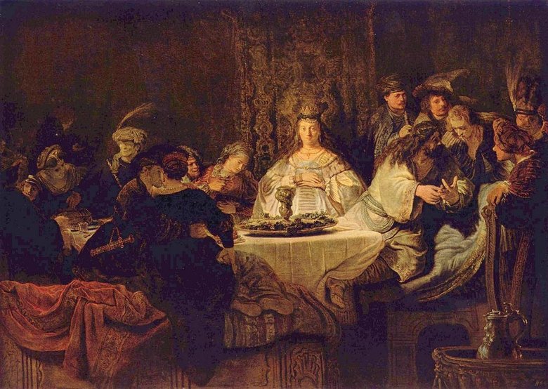 Рембрандт «Самсон, загадывающий загадку за свадебным столом»
