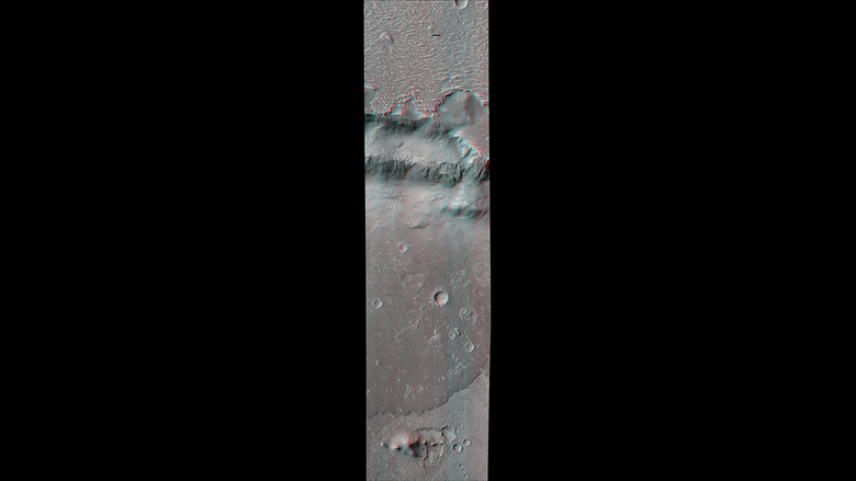 Снимок HiRISE в 3D.