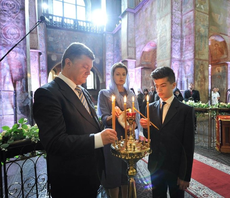 Петр Порошенко, его супруга Марина и сын Михаил