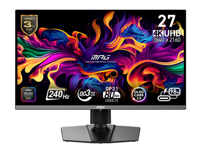 MPG 272URX QD-OLED: первый в мире 4K QD-OLED монитор с частотой 240 Гц