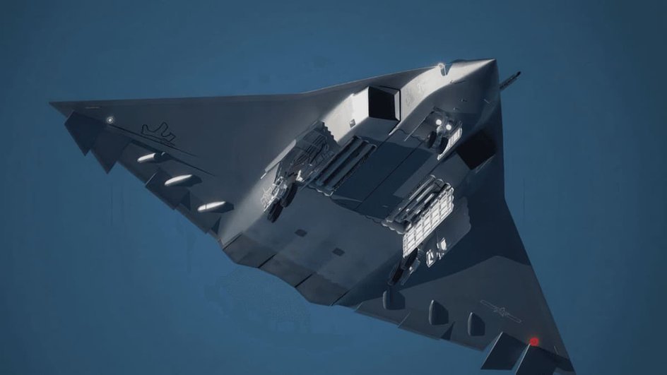 Китайский стелс-истребитель шестого поколения J-36 в полете Китайский стелс-истребитель шестого поколения J-36 в полете