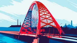 Рисунок Бугринского моста в Новосибирске