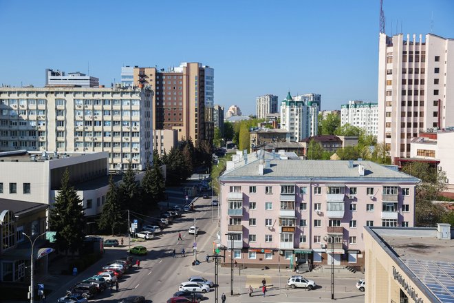 Россия. Воронеж. Вид на Пушкинскую улицу. Россия. Воронеж. Вид на Пушкинскую улицу.