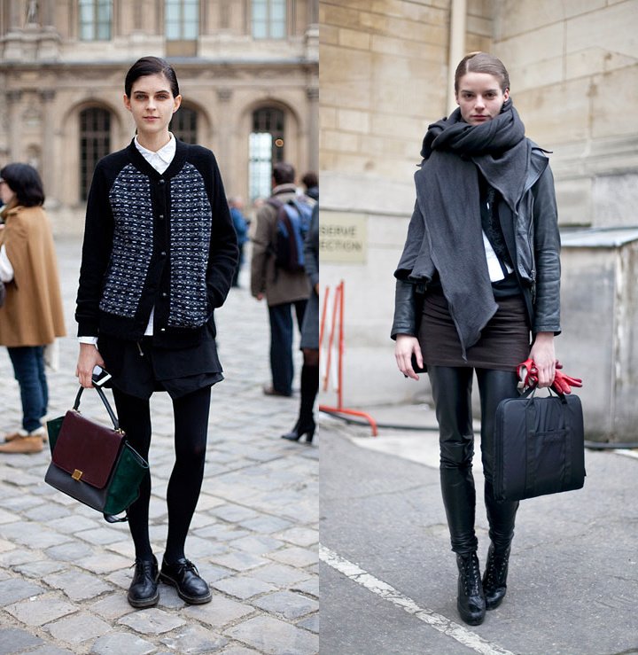 Парижанки, вопреки мнению о «шике», в режиме 24/7 очень практичны и предпочитают простую одежду в черно-серо-белой гамме