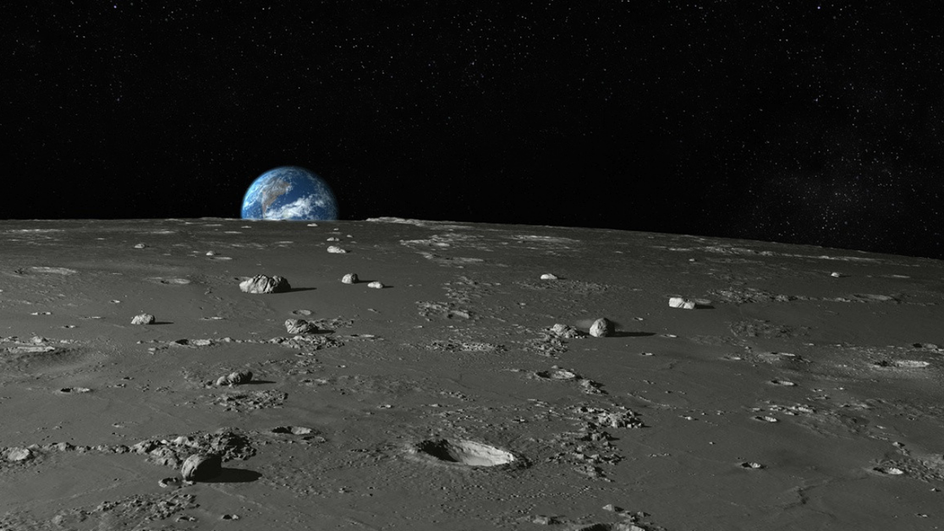 Земля за горизонтом на Луне Земля за горизонтом на Луне
