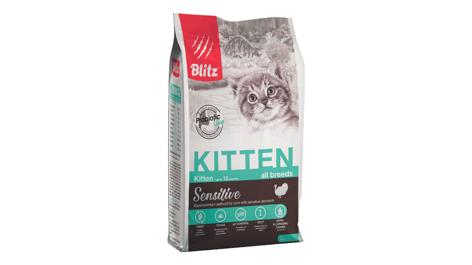 Сухой корм для котят Blitz Sensitive Kitten Сухой корм для котят Blitz Sensitive Kitten