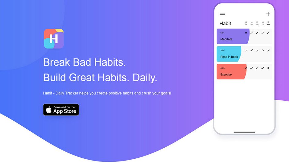 Баннер со слоганом приложения Habit – Daily Tracker Баннер со слоганом приложения Habit – Daily Tracker