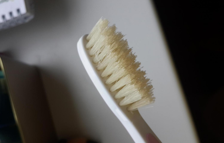 Зубная щетка с пластиковой ручкой и кабаньим ворсом в качестве щетины. Источник: otzovik.com